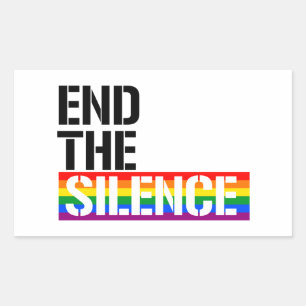 End the silence rectangular sticker