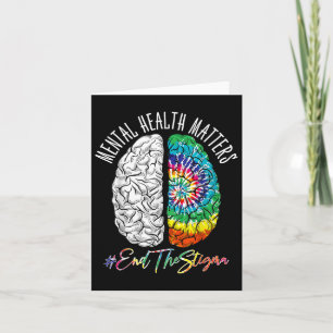 End The Stigma Mental Health Awareness Brain & Card