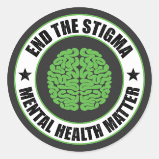 End The Stigma Mental Health Awareness Classic Round Sticker