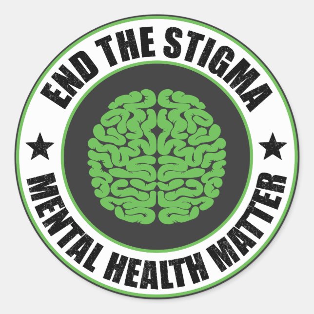 End The Stigma Mental Health Awareness Classic Round Sticker (Front)