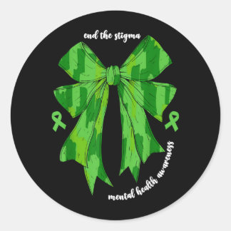 End The Stigma Mental Health Awareness Month For Classic Round Sticker