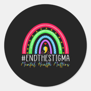 End The Stigma Mental Health Awareness Prevention Classic Round Sticker