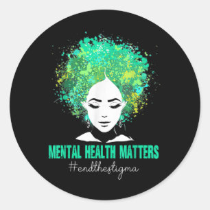 End The Stigma Mental Health S Mental Awareness Gi Classic Round Sticker