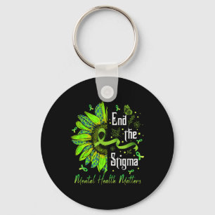 End The Stigma Mental Health S Ribbon Awareness Gi Key Ring
