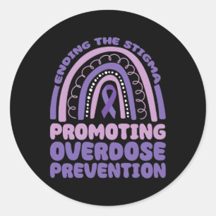 End The Stigma Overdose Awareness Classic Round Sticker
