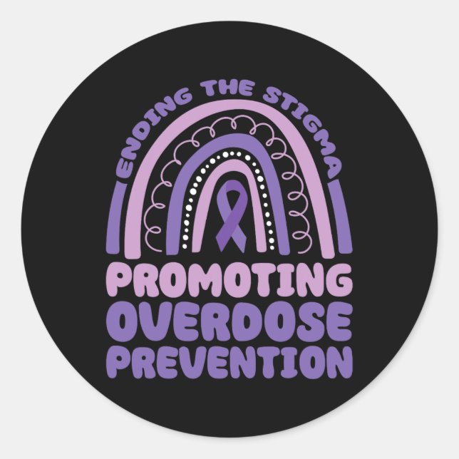 End The Stigma Overdose Awareness  Classic Round Sticker (Front)