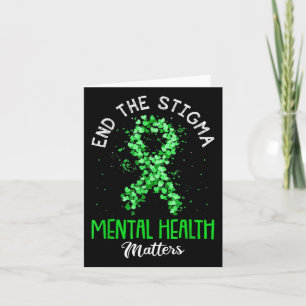End The Stigma Shirt Mental Health S Ribbon Awaren Card