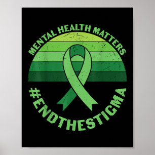 End The Stigma Suicide Depression Mental Health Aw Poster