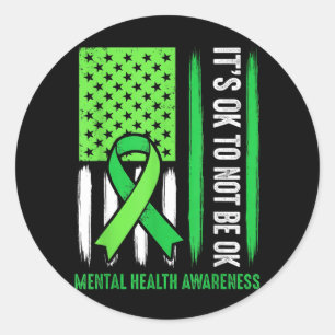 End the Stigma Sunflower Mental Health Awareness Classic Round Sticker