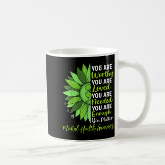 End the Stigma Sunflower Mental Health Awareness Coffee Mug