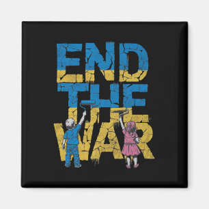 End The War Graffiti Children Support Zelensky Ukr Magnet