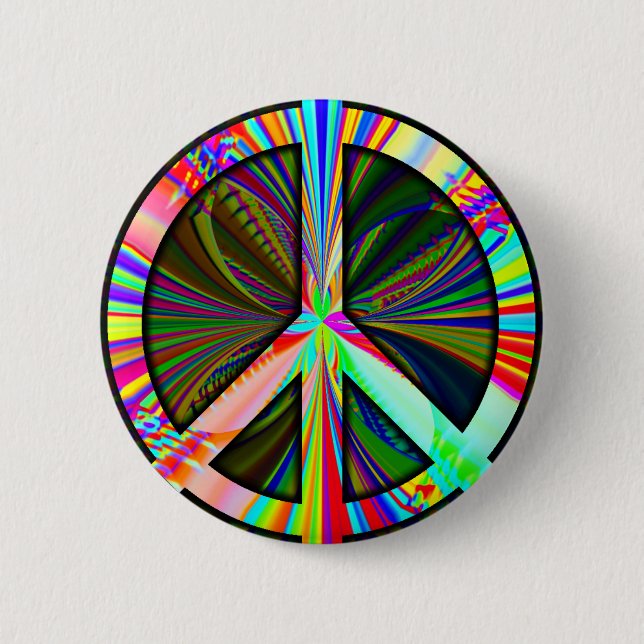 End The War Peace Sign Button (Front)