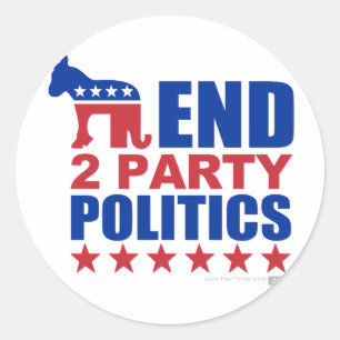 End Two Party Politics Classic Round Sticker