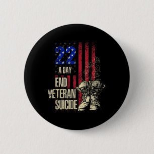 End Veteran Suicide Awareness 22 A Day Patriotic U 6 Cm Round Badge