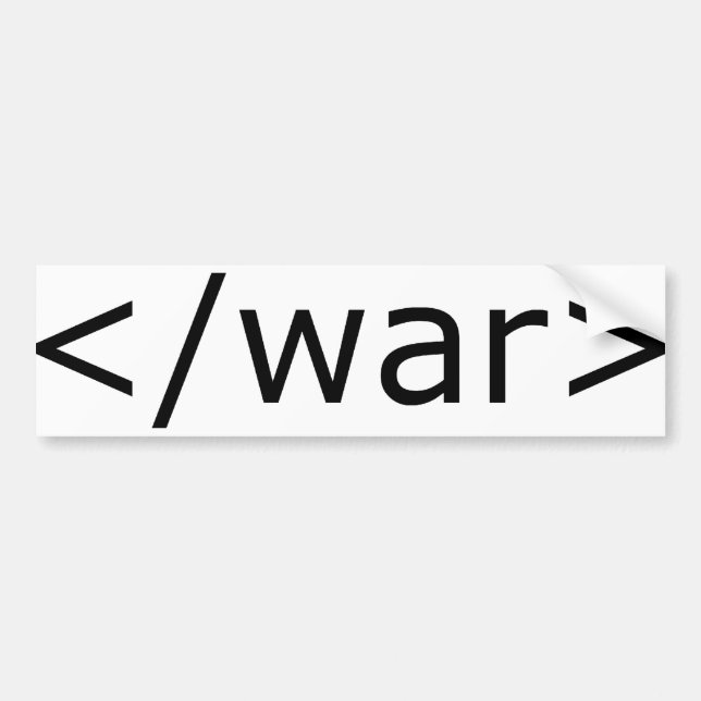End War html - Black & White Bumper Sticker (Front)