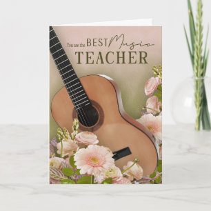 End-Year Thank-You Card With Guitar Music Teacher