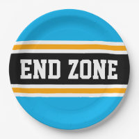 END ZONE Bright Sky Blue Black Football Stripes