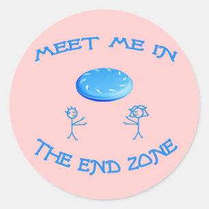 End Zone Frisbee Classic Round Sticker