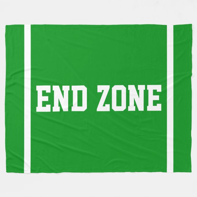 END ZONE Fun Text Edge Stripes On Bright Green Fleece Blanket (Front (Horizontal))
