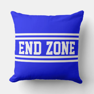 END ZONE Royal Blue Athletic White Racing Stripes Cushion