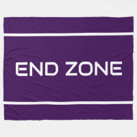 END ZONE Sleek White Text Stripes On Deep Purple