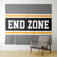 END ZONE Sporty Bold Black Grey Yellow Stripes