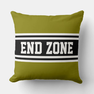 END ZONE Sporty Pink Black White Racing Stripes Cushion