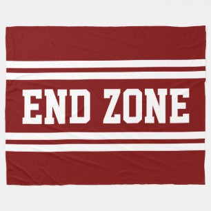 END ZONE Vintage Red Bold White Racing Stripes Fleece Blanket