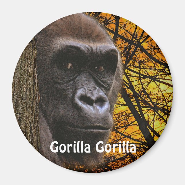 Endangered African Gorilla Great Ape Art Magnet (Front)
