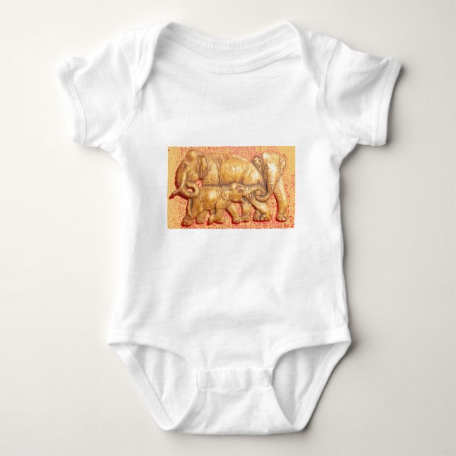 Endangered African Mara Elephants Baby Bodysuit (Front)
