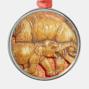 Endangered African Mara Elephants Metal Tree Decoration