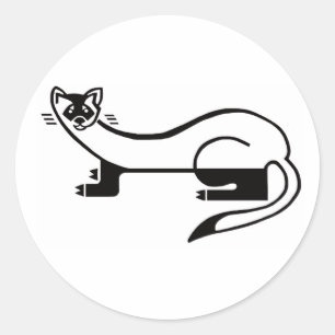 Endangered animal -Cool Black-footed FERRET -- Classic Round Sticker