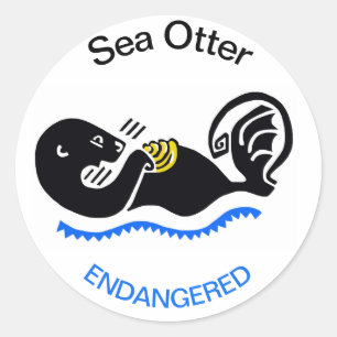 Endangered animal -Cool Sea OTTER- Conservation -  Classic Round Sticker