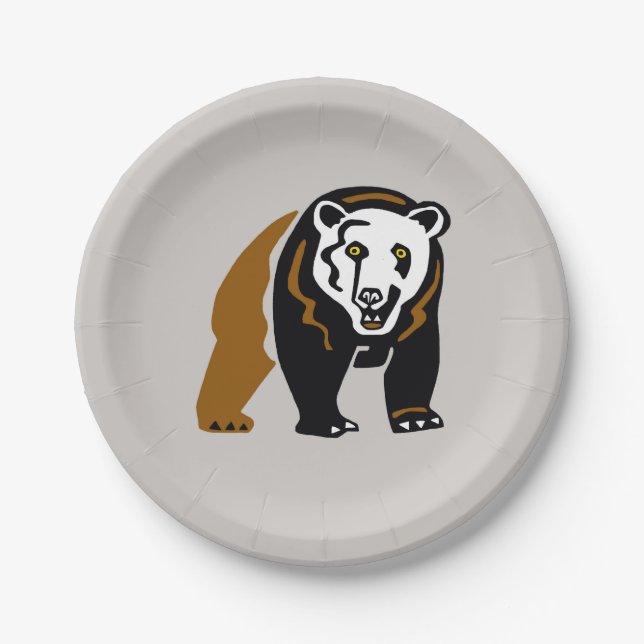  Endangered animal -Grizzly BEAR -Wildlife - Party Paper Plate (Front)