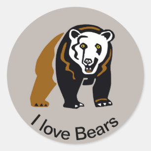 Endangered animal - I love BEARS -Wildlife - Classic Round Sticker
