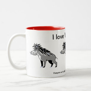 Endangered animal - I love Warty PIGS - Nature - Two-Tone Coffee Mug