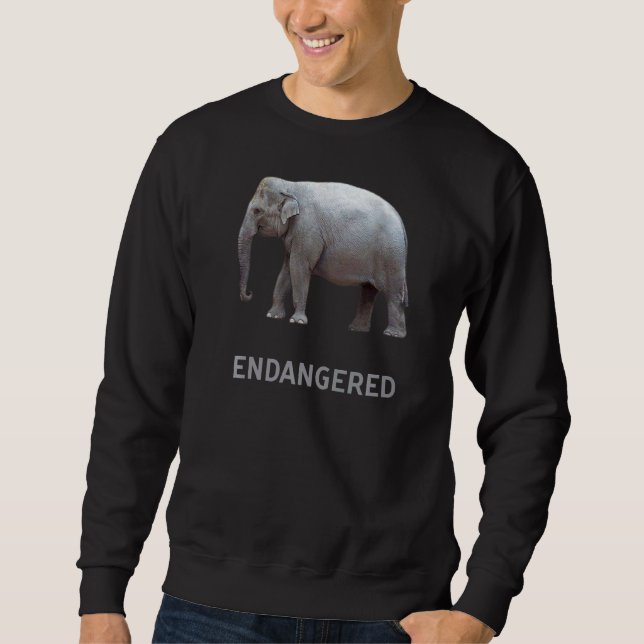 Endangered Animal Species Asian Elephant Sweatshirt (Front)