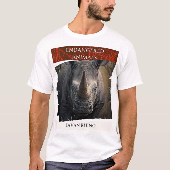 Endangered Animals - Javan Rhino T-Shirt (Front)