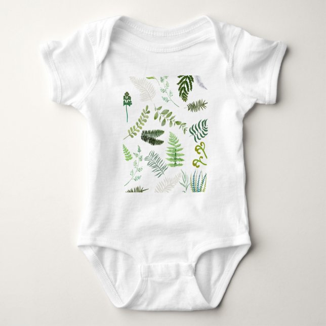 Endangered Ferns Baby Bodysuit (Front)