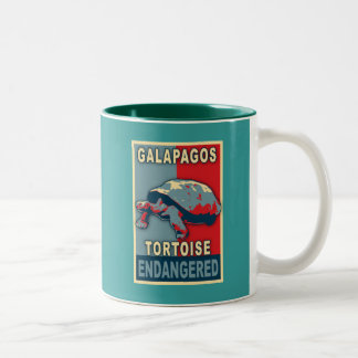 Endangered Galapagos Tortoise Pop Art Tshirts Two-Tone Coffee Mug