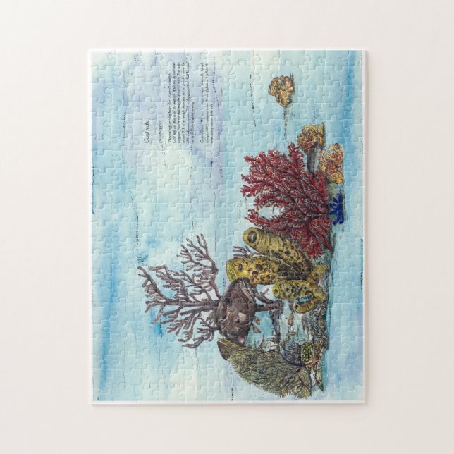 Endangered Hand painted Coral Reef print Jigsaw Puzzle (Vertical)