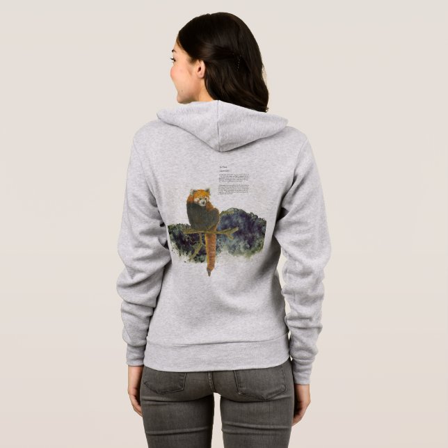 Endangered Hand-Painted Cute Red Panda Hoodie (Back Full)