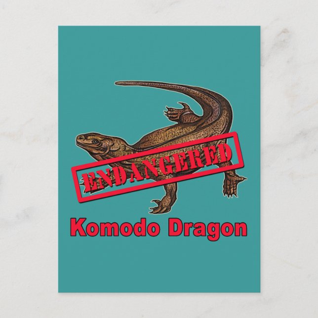 Endangered Komodo Dragon Tshirts Postcard (Front)