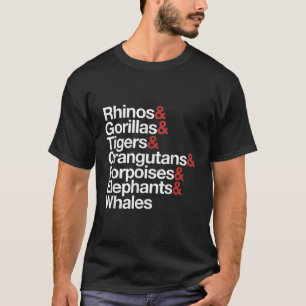 Endangered List of Animals Species Awareness  T-Shirt