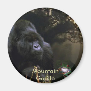 Endangered Mountain Gorilla & Tree Frog Art Magnet