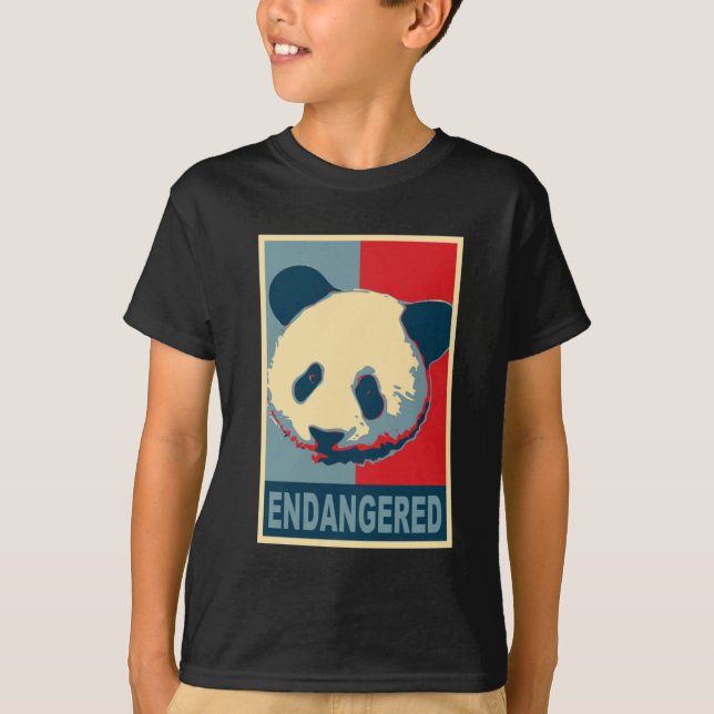 Endangered Panda Pop Art Design T-Shirt (Front)