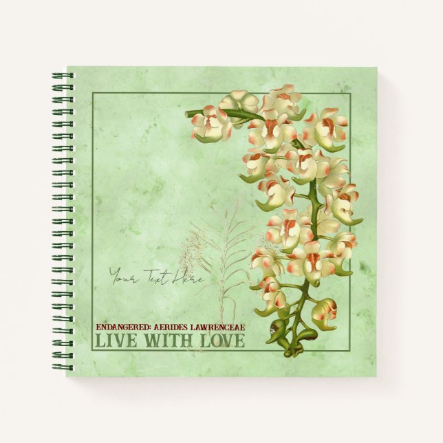 Endangered Plant species: Aerides lawrenceae Notebook (Front)