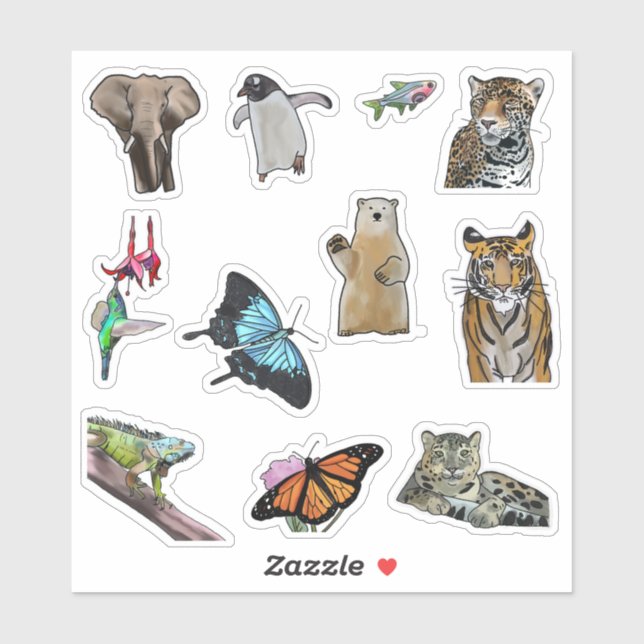 Endangered Species Colour Me Wild Vinyl Sticker (Sheet)