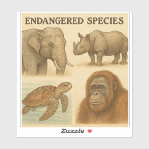 Endangered Species Vintage Illustration 