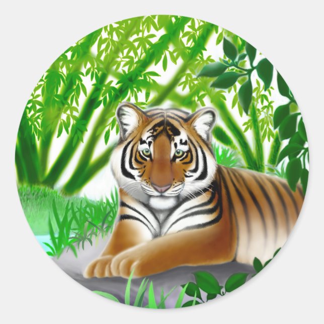Endangered Sumatran Tiger Sticker (Front)
